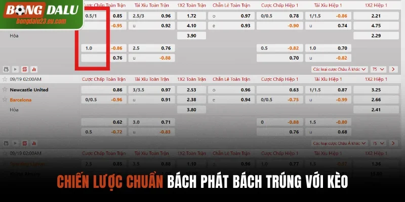 Chiến lược chuẩn bách phát bách trúng với kèo